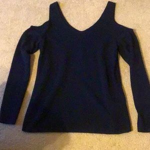 Banana Republic Off -the -Shoulder Blue Sweater.